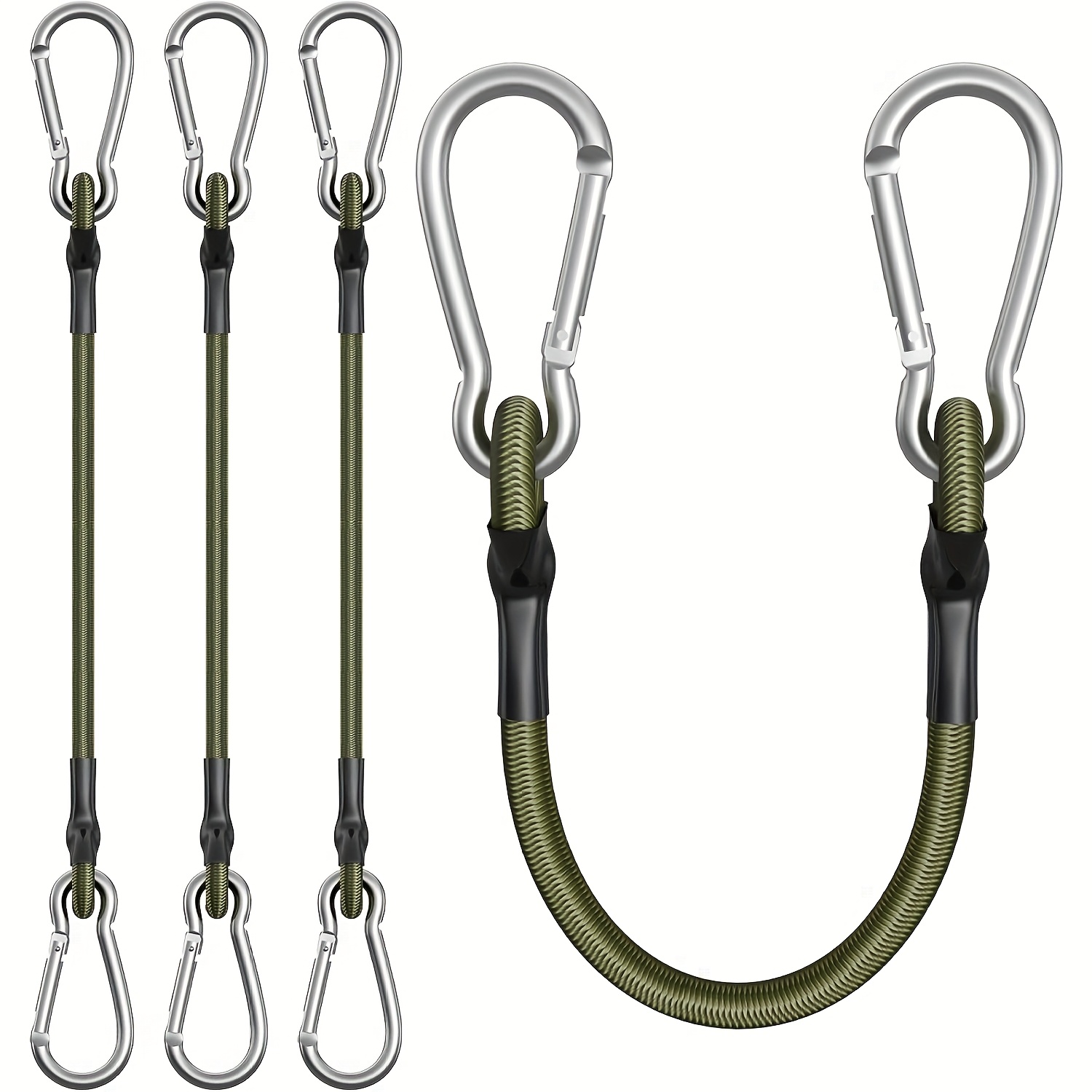 Outdoor Camping Extension Cord - 2Pcs Elastic Rope Aluminum Hook 8mm