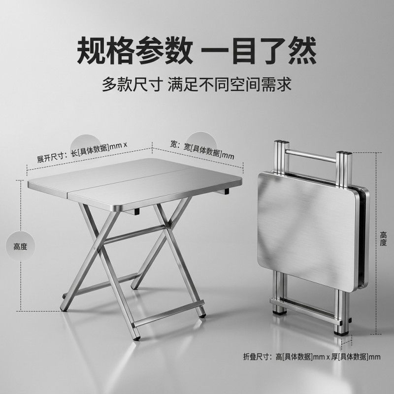 Outdoor Camping Cooking Table - Stainless Steel Folding Camping Table Portable