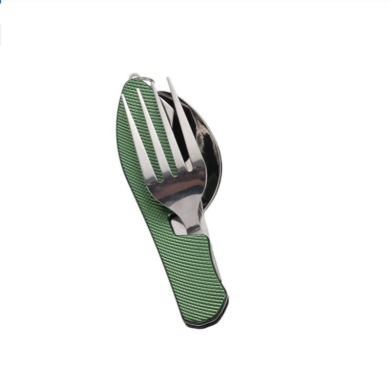Outdoor Camping World - Foldable Stainless Steel Cutlery Set, Integrated