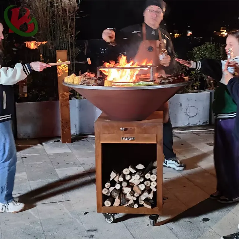 80cm Corten Steel Fire Pit BBQ - огляд і ціна Outdoor Camping Fire Pit