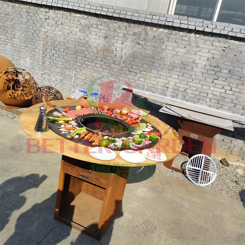 80cm Corten Steel Fire Pit BBQ - огляд і ціна Outdoor Camping Fire Pit