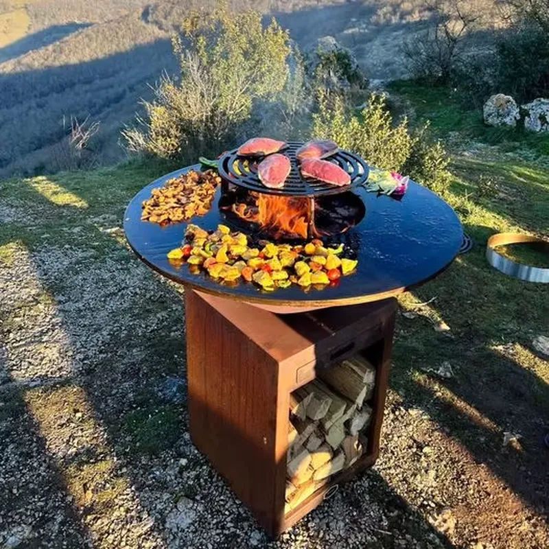 80cm Corten Steel Fire Pit BBQ - огляд і ціна Outdoor Camping Fire Pit