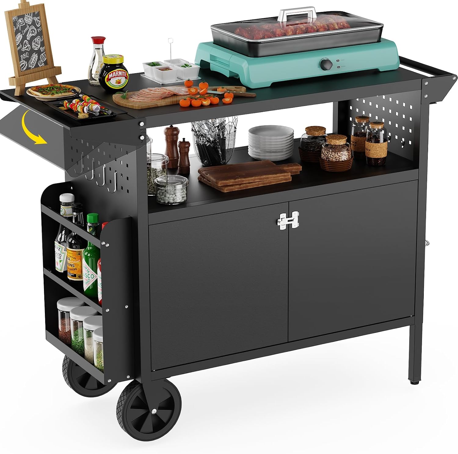 Outdoor Grill Cart Table With  - огляд і ціна Outdoor Camping Grill