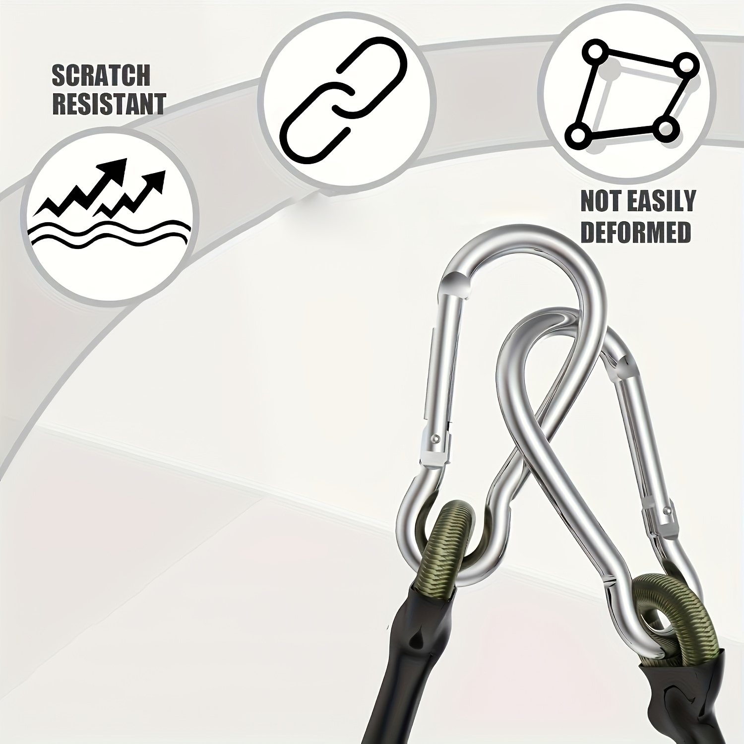 2Pcs Elastic Rope Aluminum Hoo - огляд і ціна Outdoor Camping Extension Cord