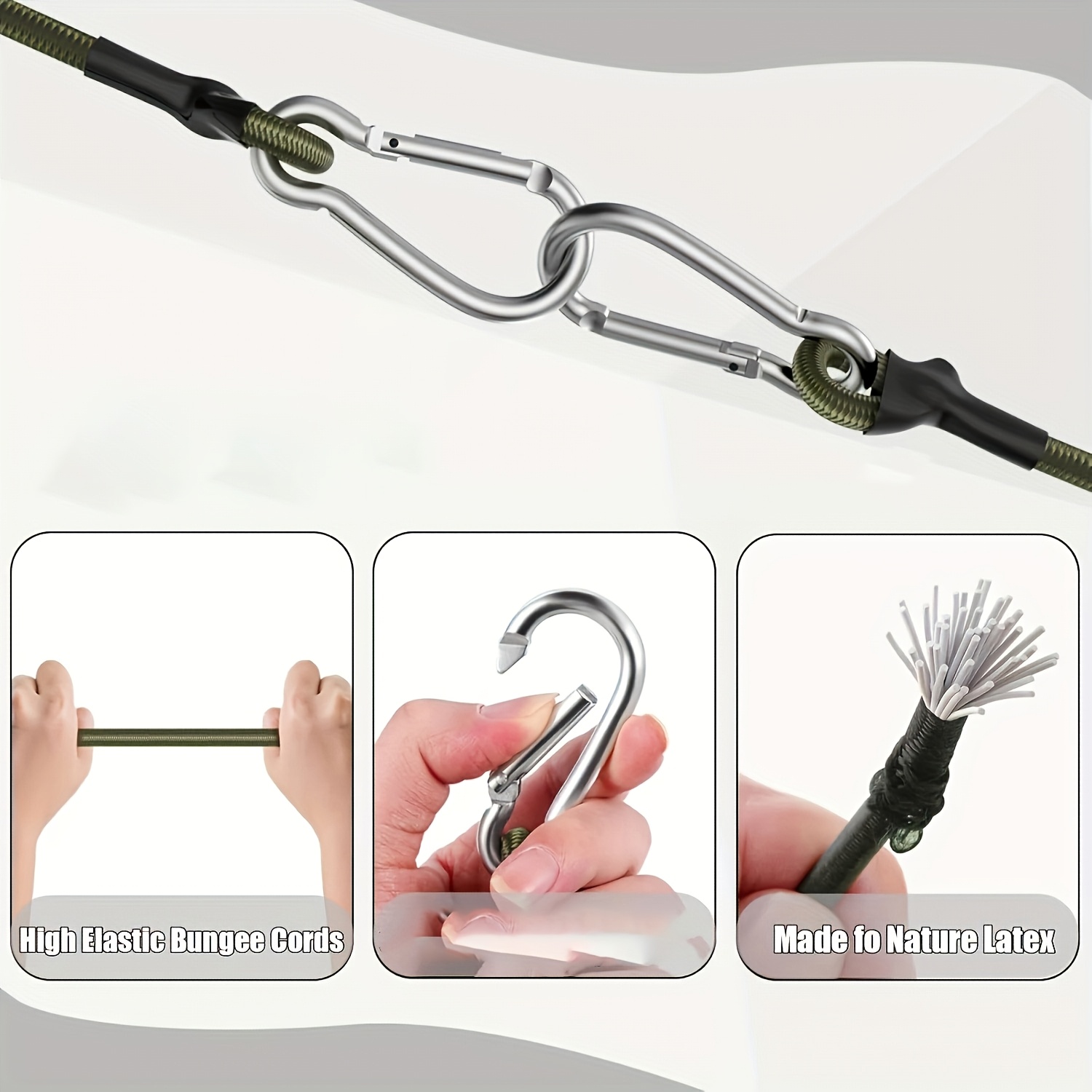 2Pcs Elastic Rope Aluminum Hoo - огляд і ціна Outdoor Camping Extension Cord