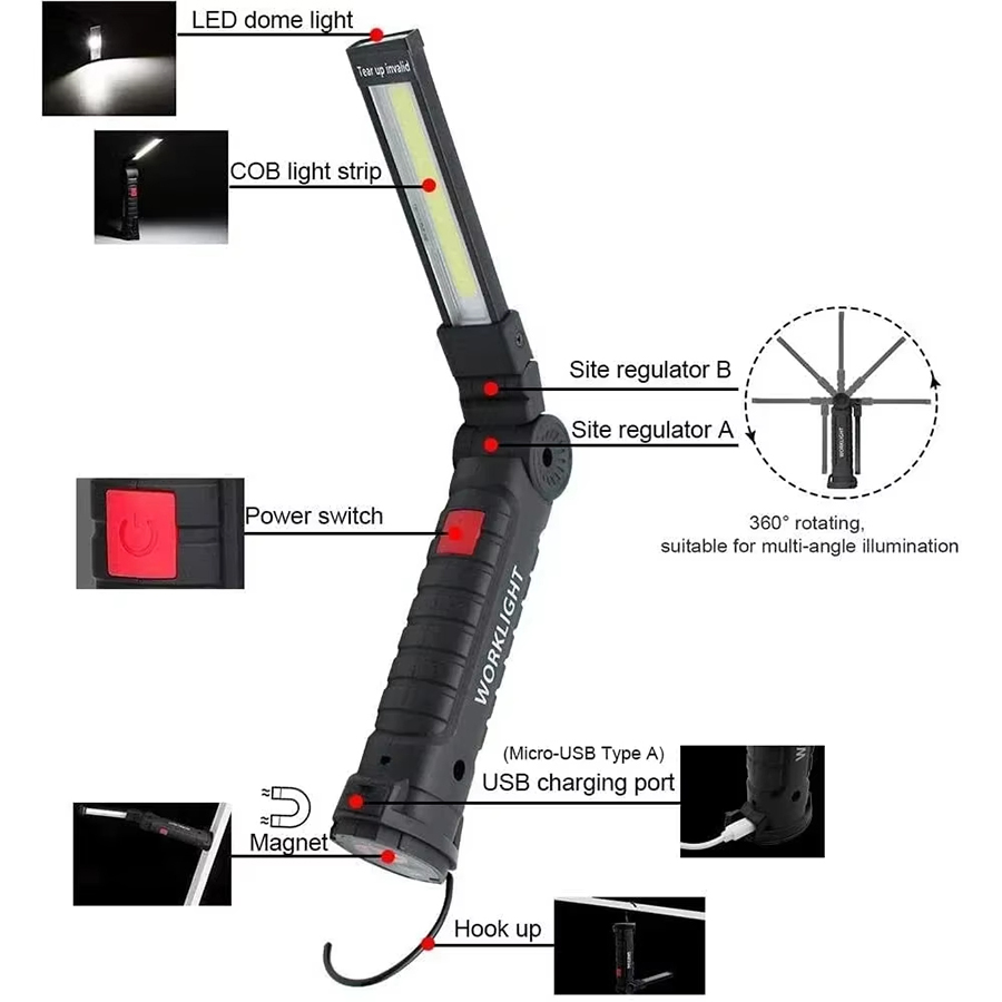 Portable LED Flashlight with M - огляд і ціна Outdoor Camping Light Portable