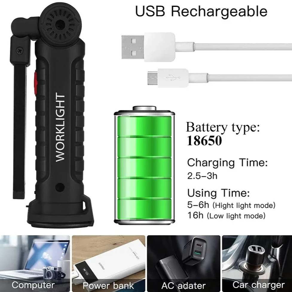 Portable COB LED Flashlight US - огляд і ціна Outdoor Camping Light Portable