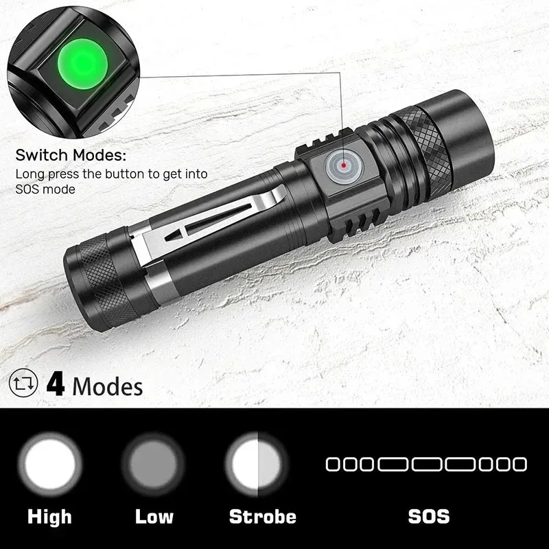 Rechargeable T6 Handheld Flash - огляд і ціна Outdoor Camping Light Portable