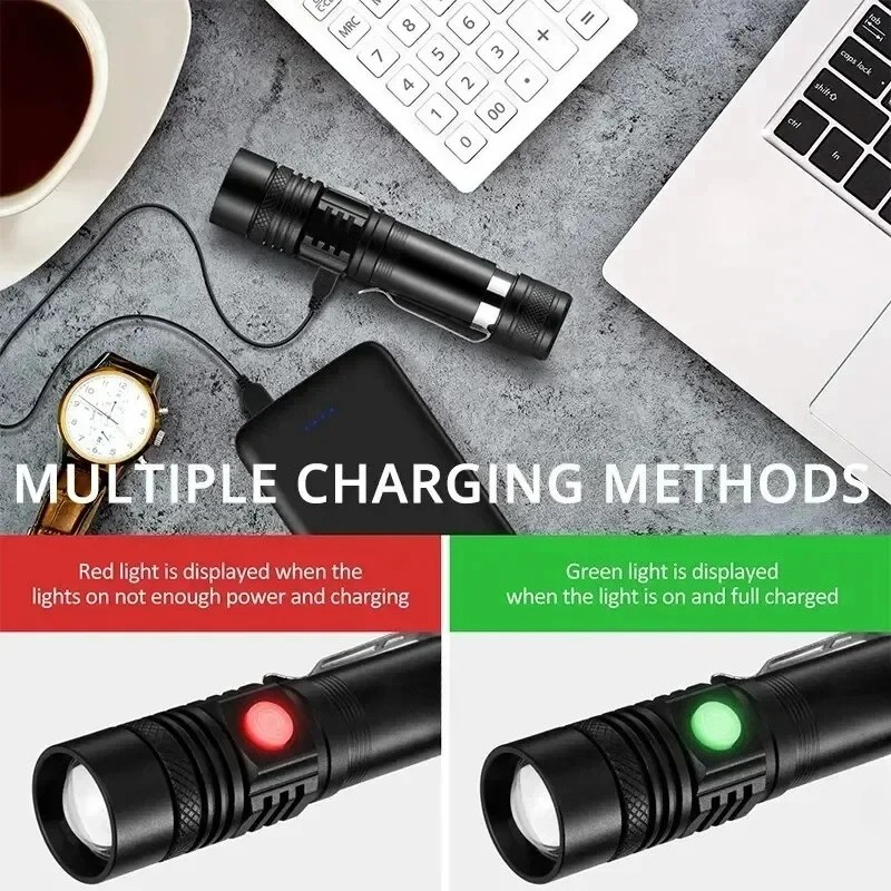 Rechargeable T6 Handheld Flash - огляд і ціна Outdoor Camping Light Portable