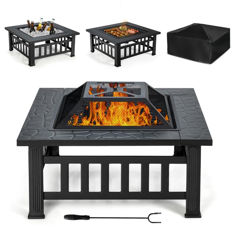 32 Inch 3 in 1 Outdoor Square  - огляд і ціна Outdoor Camping Fire Pit