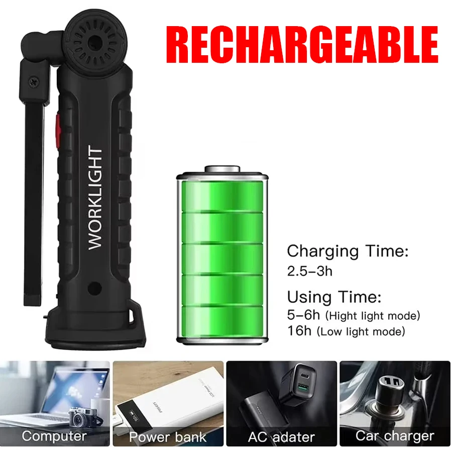 Rechargeable Magnetic Work Lig - огляд і ціна Outdoor Camping Light Portable