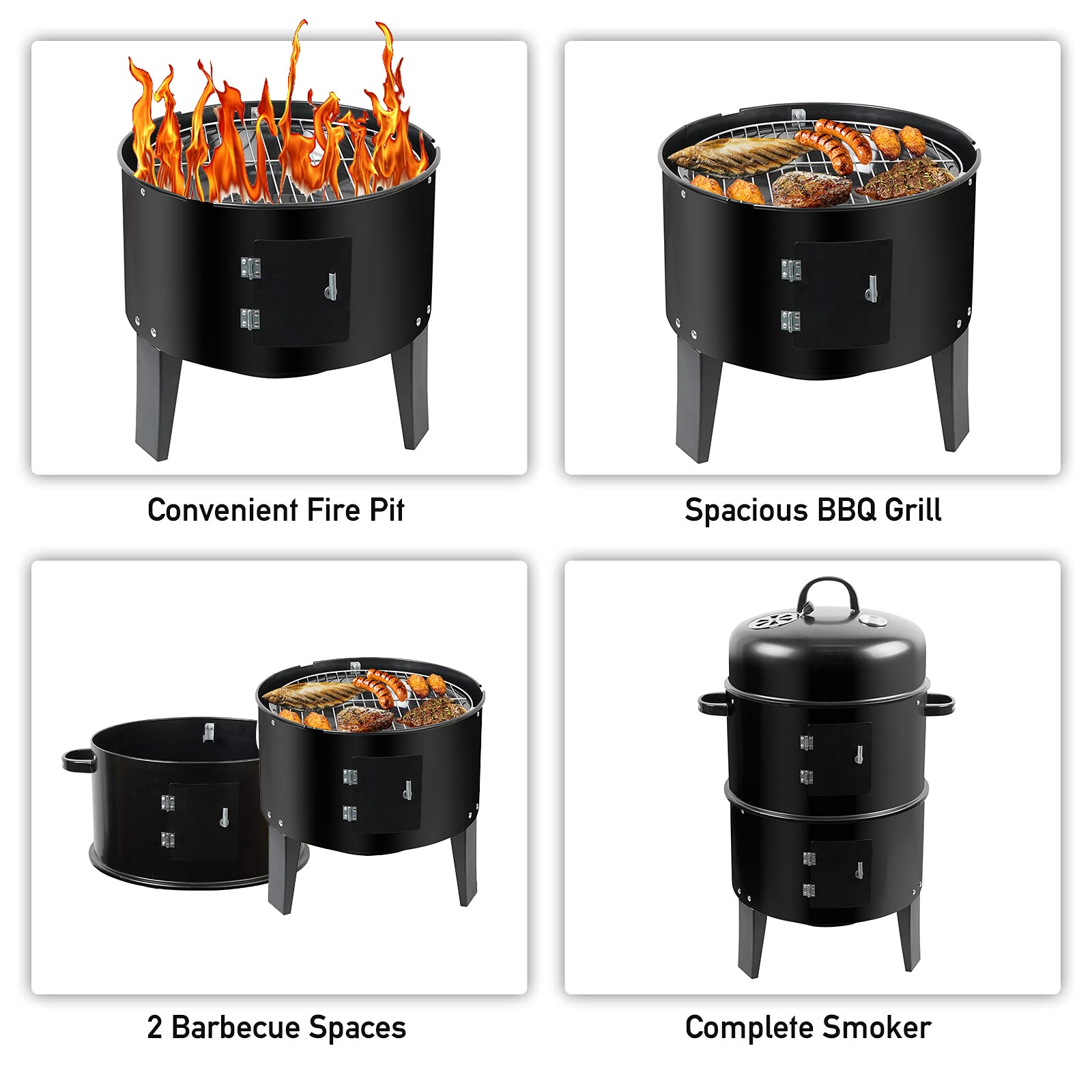 Vertical BBQ Grill Cooker Char - огляд і ціна Outdoor Camping Fire Pit